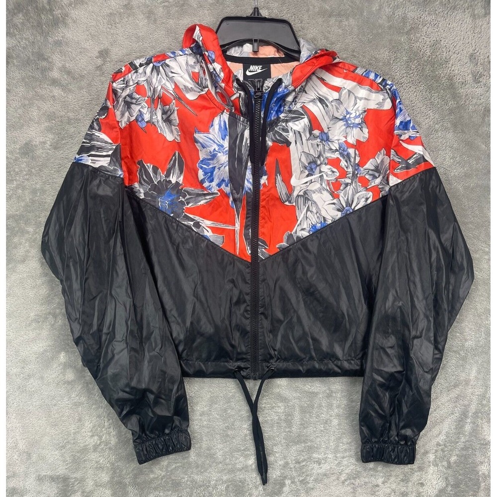 Nike Women's Hyper Femme Crop Cropped Windrunner Jacket Size M Floral AR5151-010